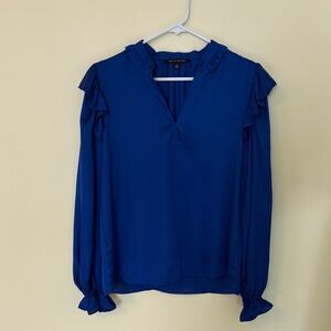 Royal Blue Ruffle Blouse